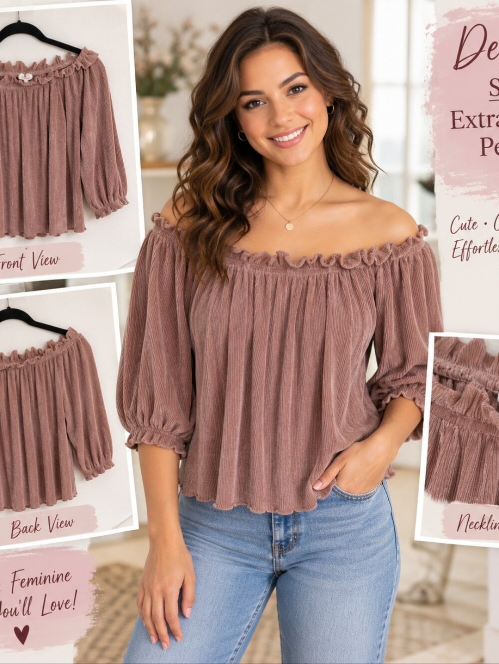 Deletta Vancances Petite Blouse in Rose.
